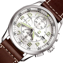 Cargar imagen en el visor de la galería, RELOJ VICTORINOX AIRBOSS MECH CHRONO, CUERO CAFE 241598
